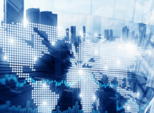 Overseas Business, World map with light up points