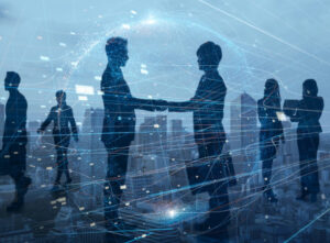 Thinking before you ship, Shaking Hands, Technology background